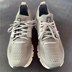 On Running Gray Athletic Shoes with Breathable Knit Upper